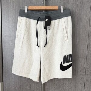 Nike Men's Cream and Gray Athletic Shorts